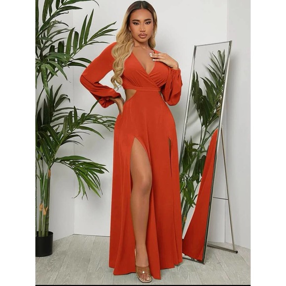 SHEIN Dresses & Skirts - Thigh Split Cut-Out Dress- Size Large